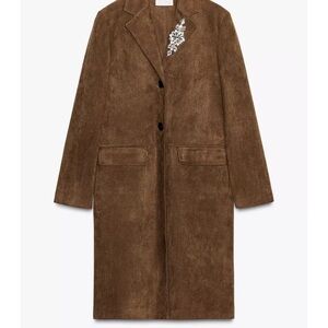 Zara Brown Trench Coat with Embellishment